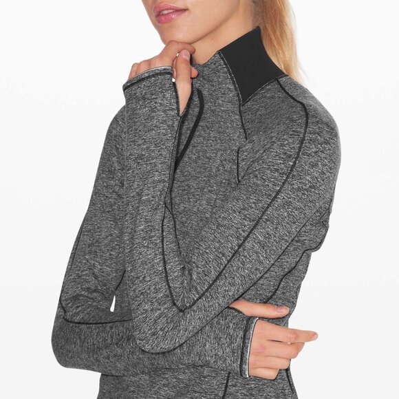 lululemon Heathered Black Always Alert 1/2 Zip size 6 - Picture 4 of 15